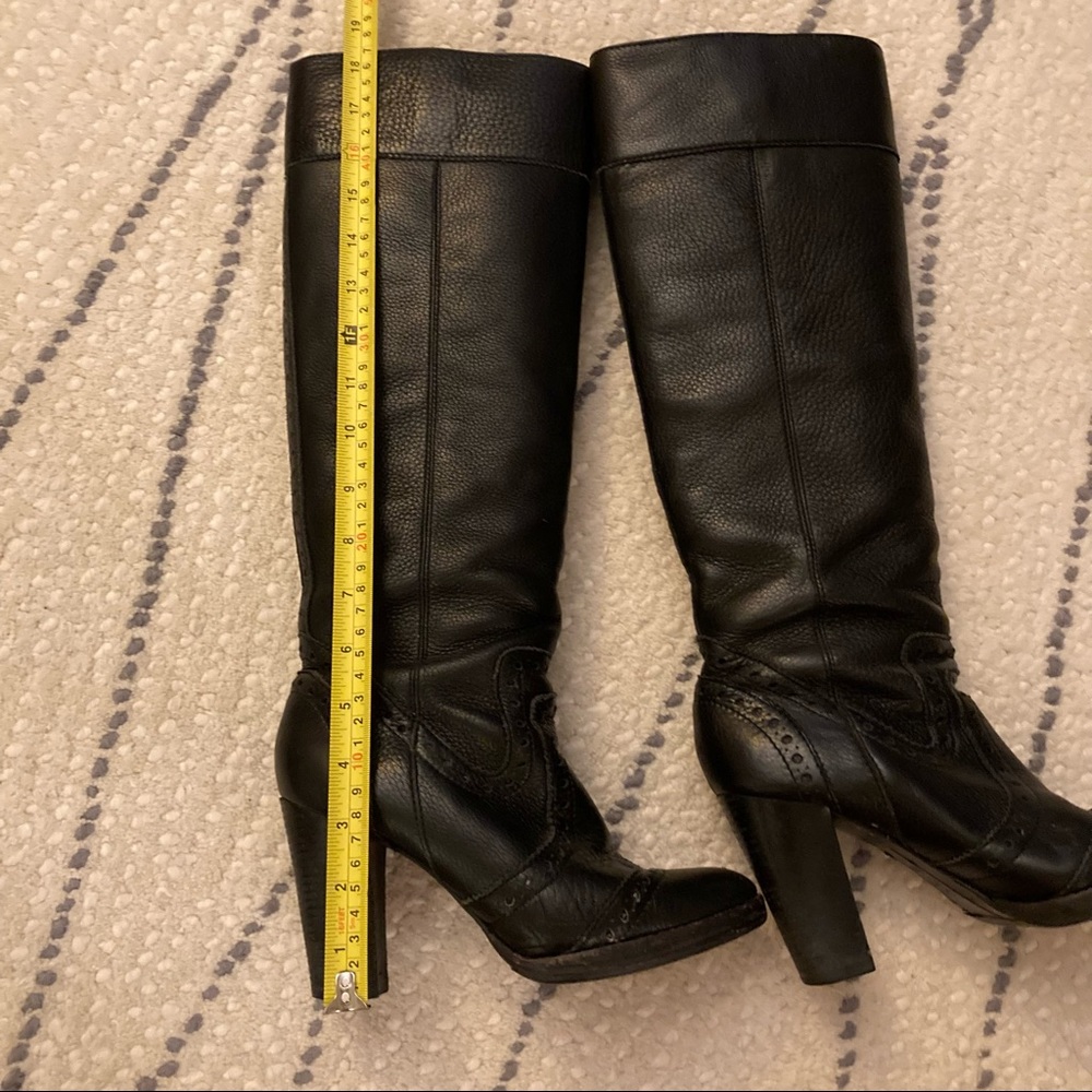 Michael Kors Black Leather Pull On High Heel Boots - Picture 5 of 6